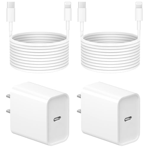 Dual-Port 20W PD USB-C Fast Charger Kit with 10ft MFi Cable