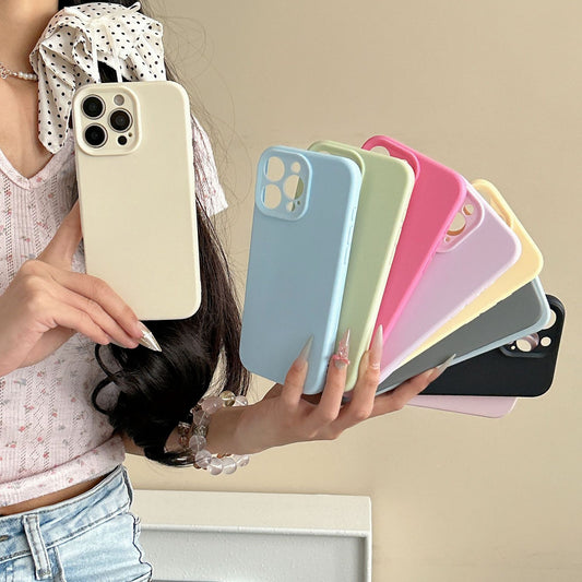 Premium Liquid Silicone Case for iPhone - Aesthetic Pastel Collection