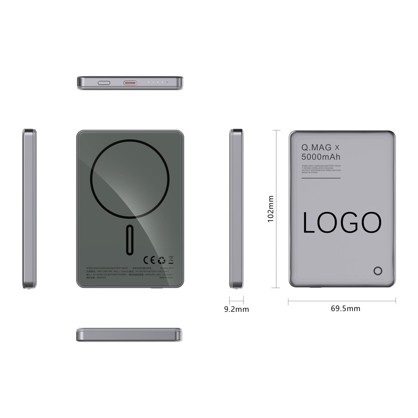 Power Pastel: Ultra-Slim MagSafe Power Bank (5000mAh)