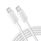 Anker 322 USB-C to USB-C Cable-White (6ft Braided) (A81F6H21) for iPhone 15 16 Series