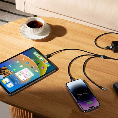 Baseus StarSpeed 1-for-3 Fast Charging Data Cable USB to M+L+C 3.5A 1.2m