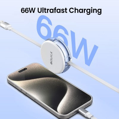 iQuick 3 in 1 Retractable Fast Charge & Data Sync Cable IQTC2301 1.2m-White