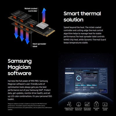 Samsung 2TB 990 PRO PCIe 4.0 NVMe M.2 SSD (MZ-V9P2T0BW)