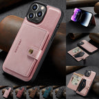 2-in-1 Detachable Magnetic Card Holder Leather Wallet Back Case Cover For iPhone