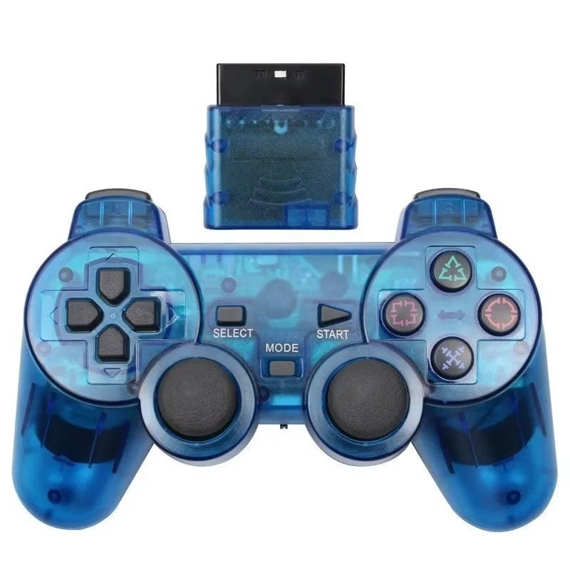 2.4GHz Wireless Dual Vibration Controller Gamepad Transparent For Sony PS2