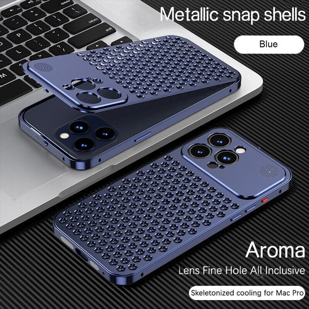 Alloy Metal Case For iPhone 12 13 14 15 16 Heat Dissipation Aromatherapy
