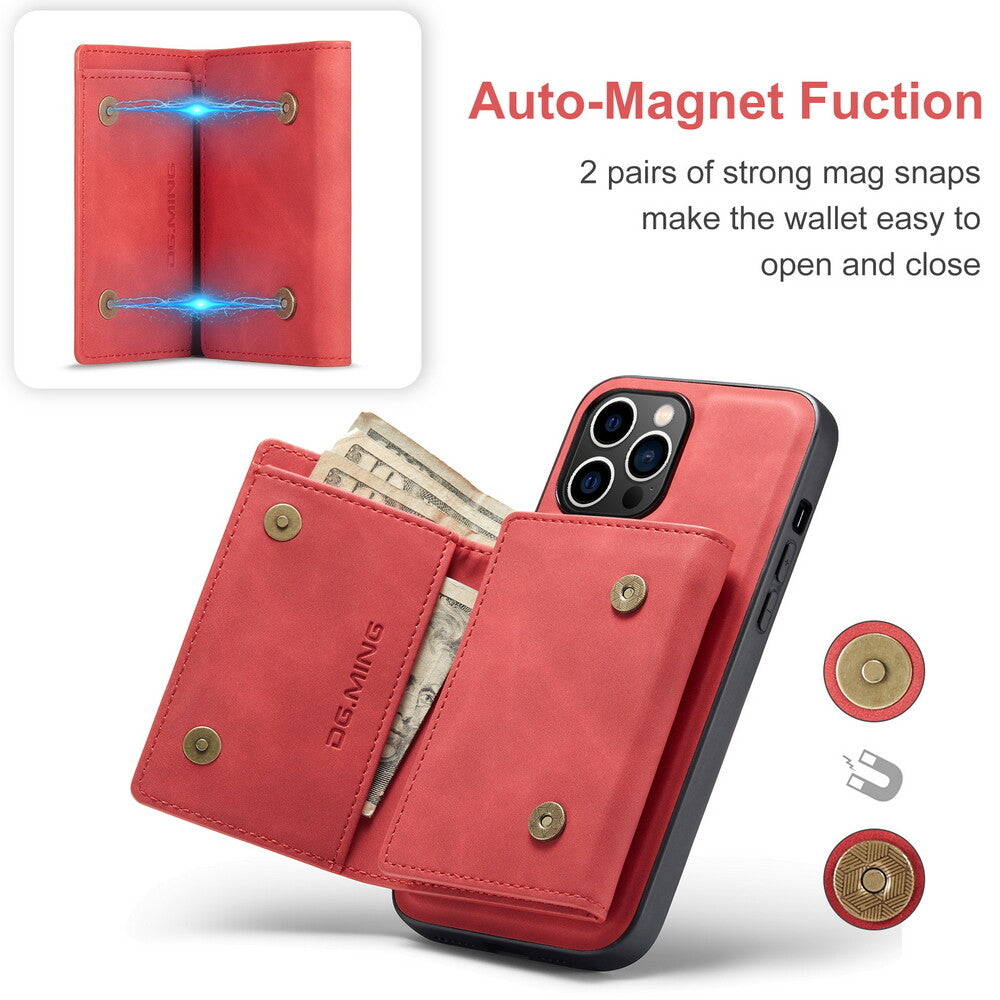 2-in-1 Magnetic PU Leather Wallet Case For iPhone 17 16 15 14 13 12 11 XS XR