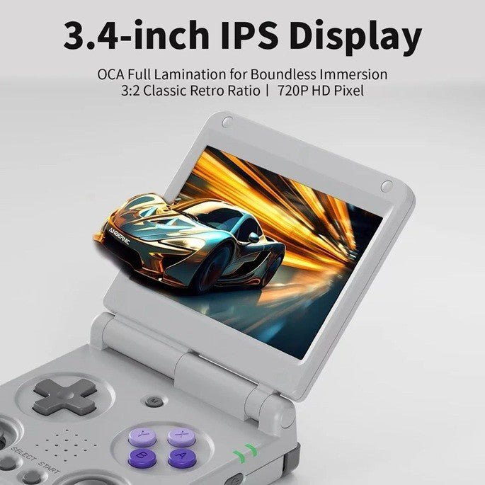 ANBERNIC RG 34XXSP Flip Retro Handheld Game Console Dual joysticks IPS 3.4"LCD