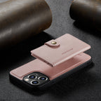 2-in-1 Detachable Magnetic Card Holder Leather Wallet Back Case Cover For iPhone