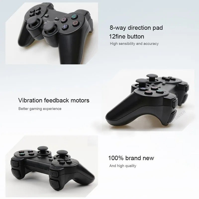 2.4GHz Wireless Dual Vibration Controller Gamepad Transparent For Sony PS2