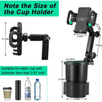 2in1 Universal Car Cup Holder Stand Cradle Adjustable 360° Cell Phone GPS Mount