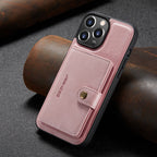 2-in-1 Detachable Magnetic Card Holder Leather Wallet Back Case Cover For iPhone