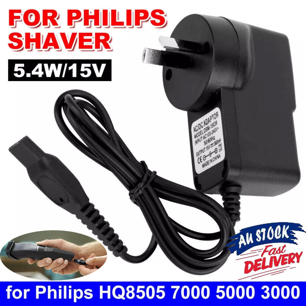 15V Shaver Charger Charging Power Adapter Cord Fit for Philips HQ8505 7000 5000
