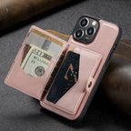 2-in-1 Detachable Magnetic Card Holder Leather Wallet Back Case Cover For iPhone