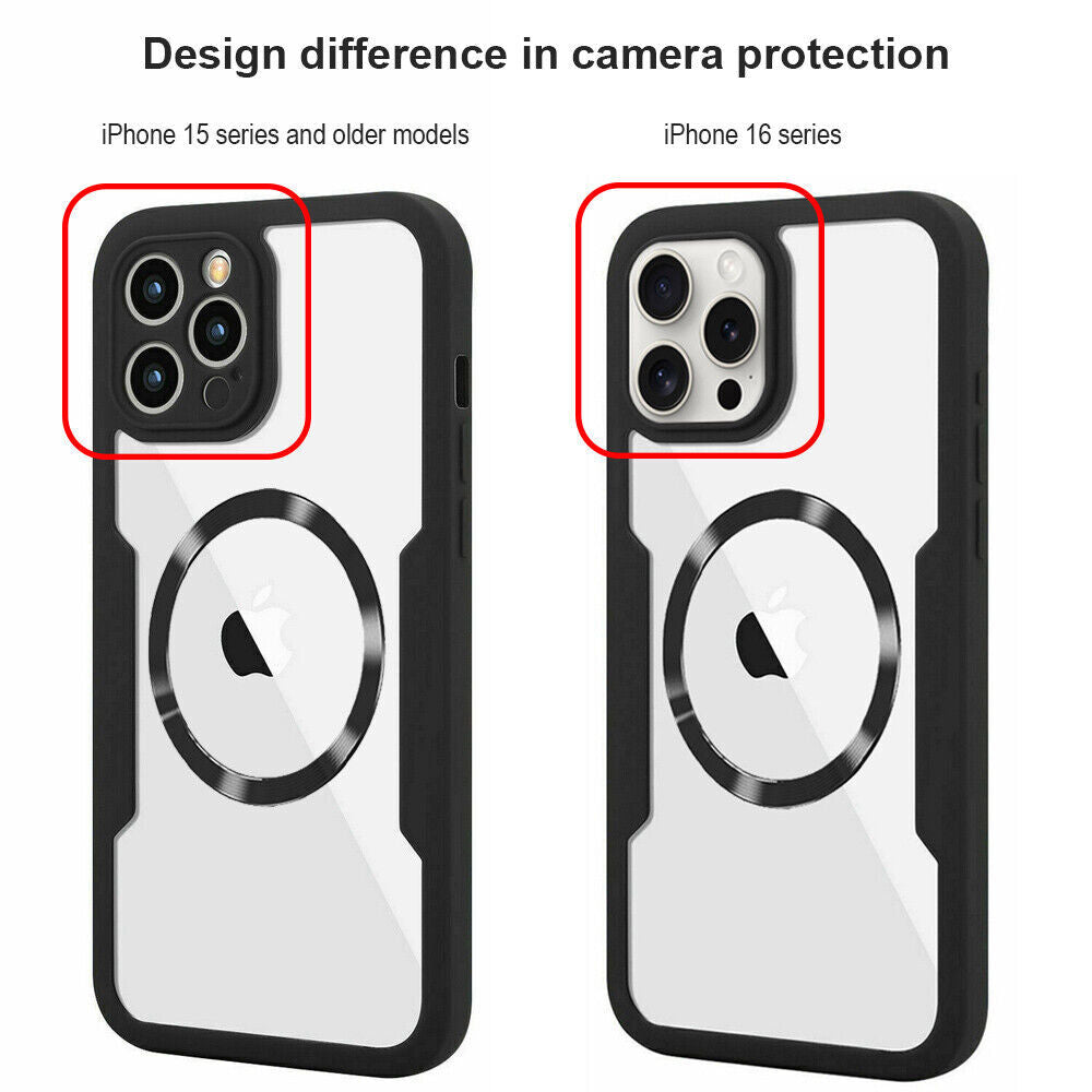 2in1 Full Coverage Clear Case Screen Protector For iPhone 16 15 14 13 12 MagSafe