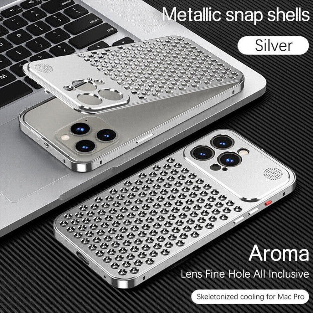 Alloy Metal Case For iPhone 12 13 14 15 16 Heat Dissipation Aromatherapy