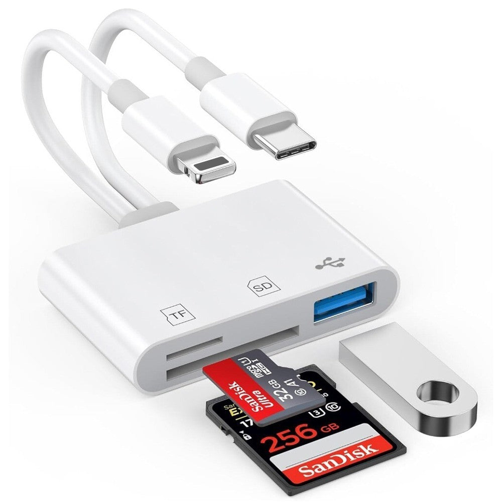 2In1 OTG Card Reader Type C light-ning to SD TF Memory Card Adapter For PC Phone