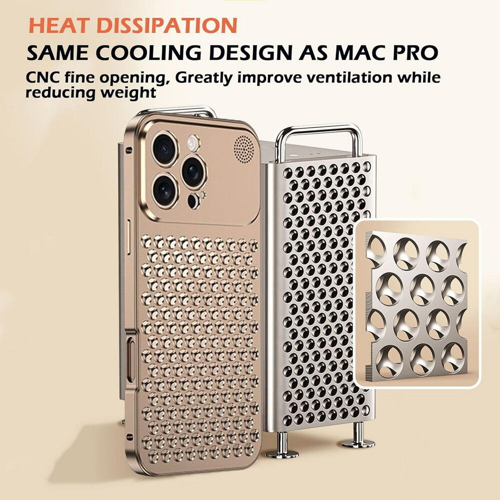 Alloy Metal Case For iPhone 12 13 14 15 16 Heat Dissipation Aromatherapy