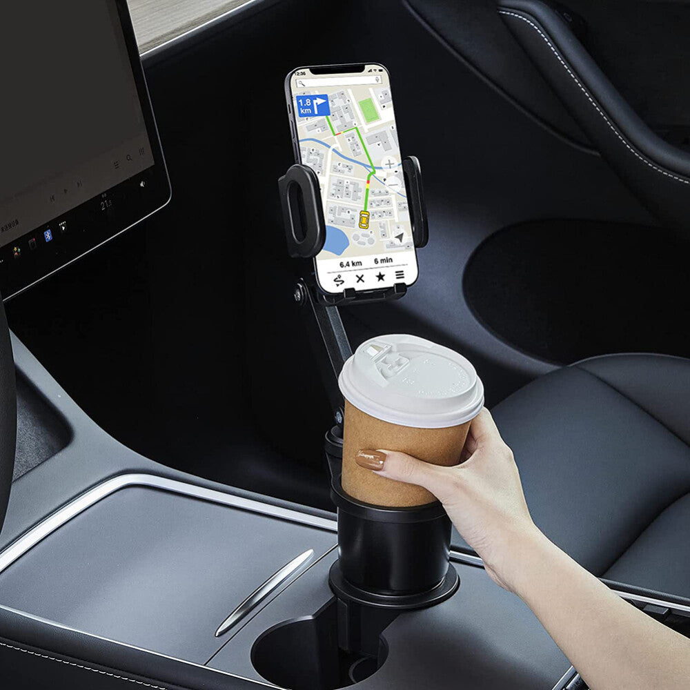 2in1 Universal Car Cup Holder Stand Cradle Adjustable 360° Cell Phone GPS Mount