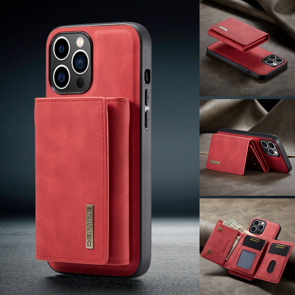 2-in-1 Magnetic PU Leather Wallet Case For iPhone 17 16 15 14 13 12 11 XS XR