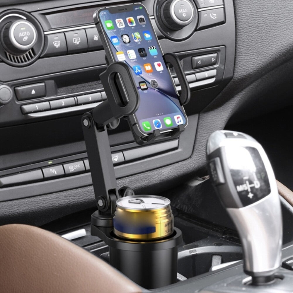 2in1 Universal Car Cup Holder Stand Cradle Adjustable 360° Cell Phone GPS Mount