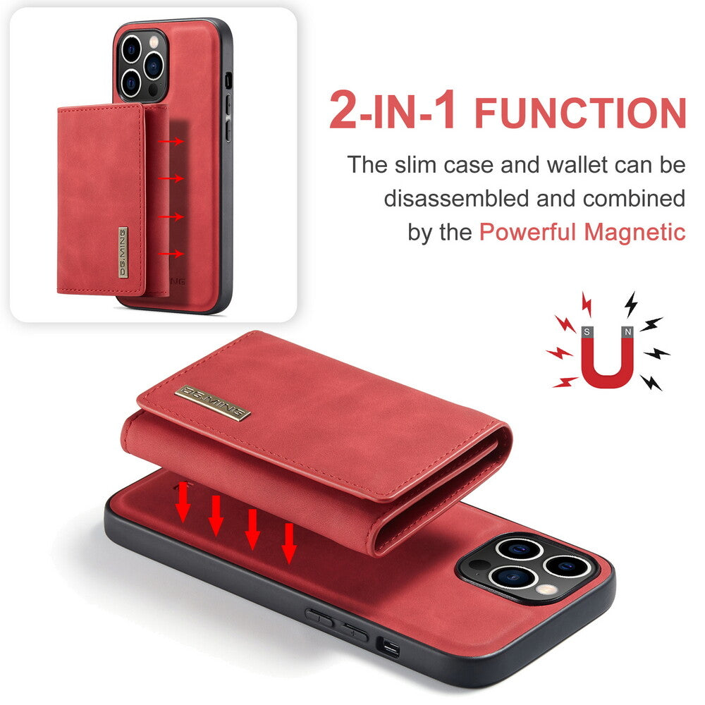 2-in-1 Magnetic PU Leather Wallet Case For iPhone 17 16 15 14 13 12 11 XS XR