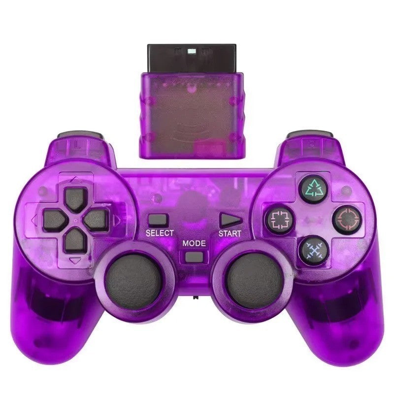 2.4GHz Wireless Dual Vibration Controller Gamepad Transparent For Sony PS2