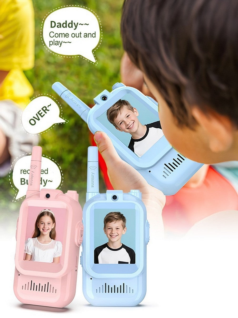 2 Pack Facetime Video Walkie Talkie for Kids Camera Voice Intercom Max 500m