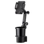 2in1 Universal Car Cup Holder Stand Cradle Adjustable 360° Cell Phone GPS Mount