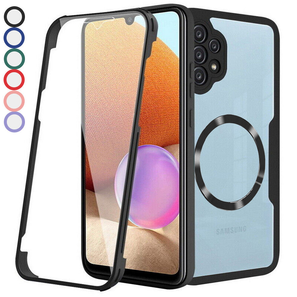 2in1 Full Coverage Clear Case Screen Protector For Samsung S22 S23 S24 MagSafe