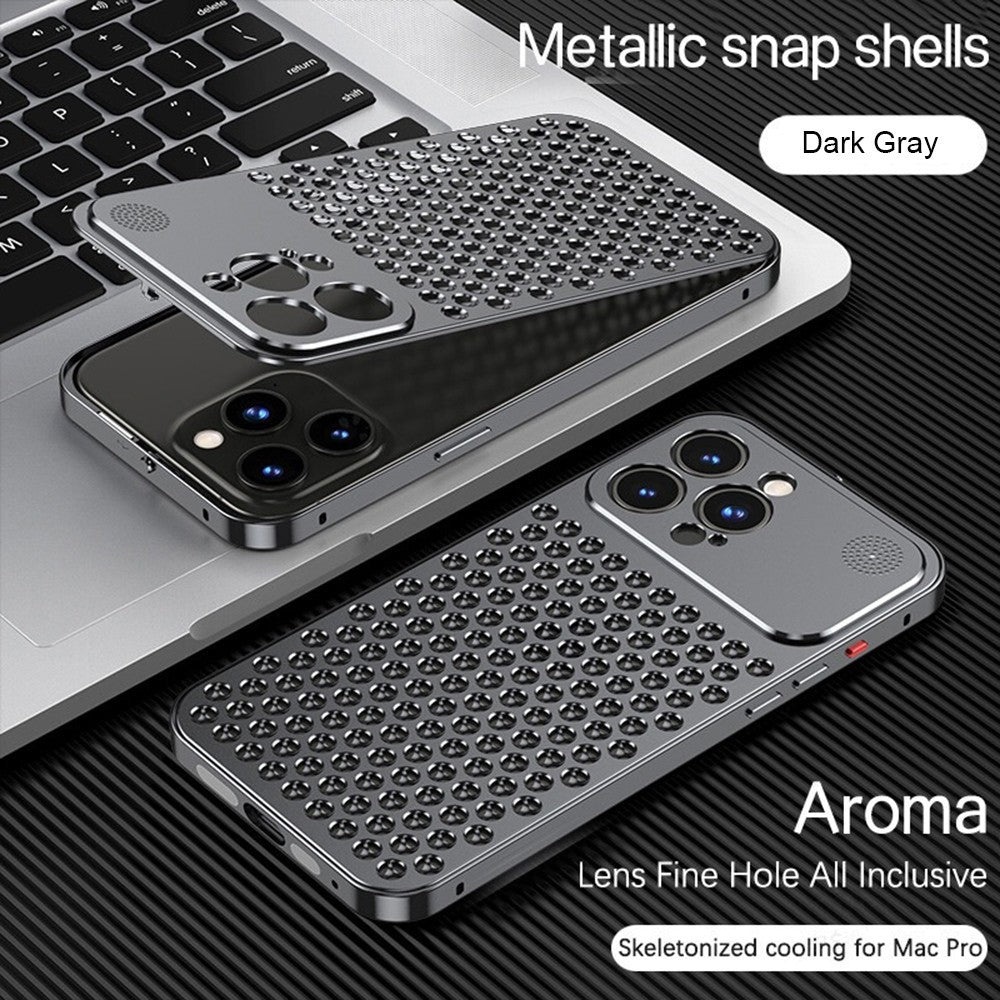 Alloy Metal Case For iPhone 12 13 14 15 16 Heat Dissipation Aromatherapy