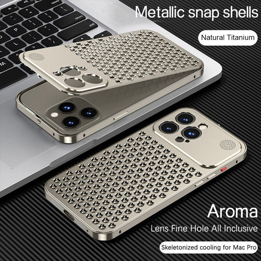 Alloy Metal Case For iPhone 12 13 14 15 16 Heat Dissipation Aromatherapy
