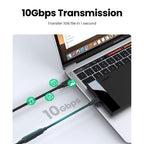 UGREEN US353 USB-C/M to USB-C/F Gen2 5A Extension Cable 1m-Black