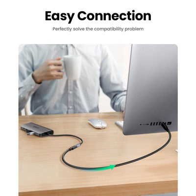 UGREEN US353 USB-C/M to USB-C/F Gen2 5A Extension Cable 1m-Black