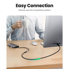 UGREEN US353 USB-C/M to USB-C/F Gen2 5A Extension Cable 1m-Black